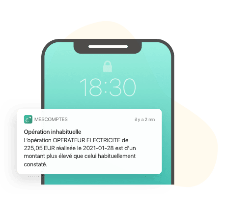 Exemple de notification sur écran mobile ci-après