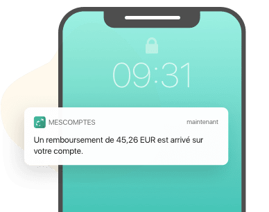 Exemple de notification sur écran mobile ci-après