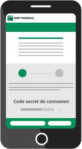 Affichage sur l'écran, code secret de connexion